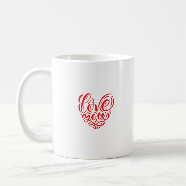 Love You in Red Coffee Mug (Left)