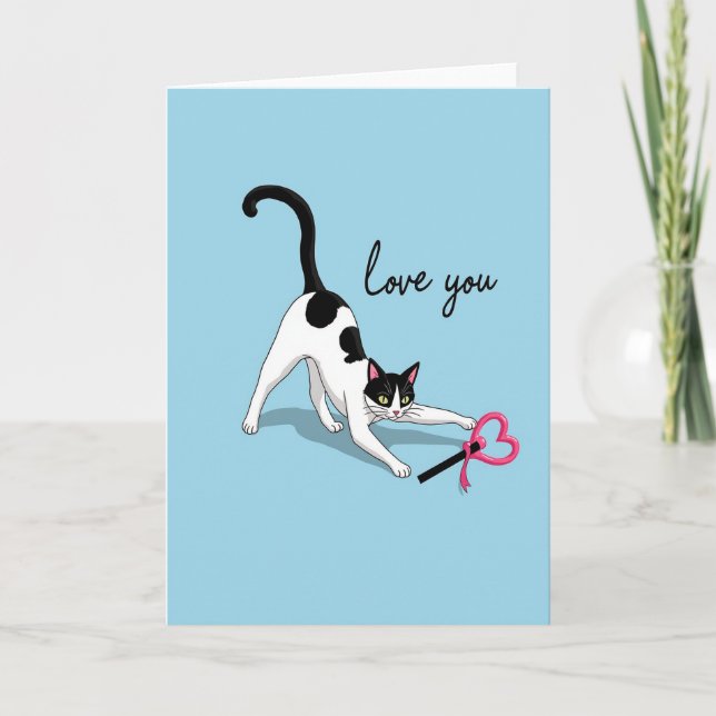 Love You Kitty Heart Card (Front)