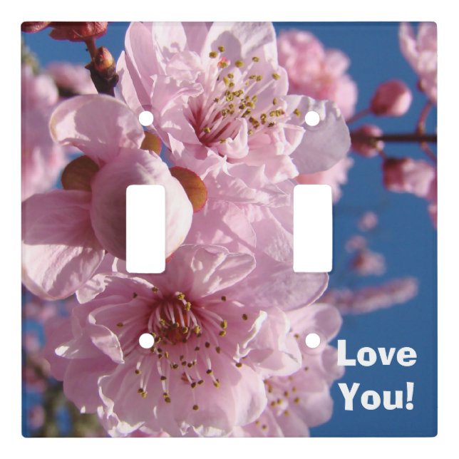 Love You Light Switch Cover Tree Blossoms Spring  (Front)