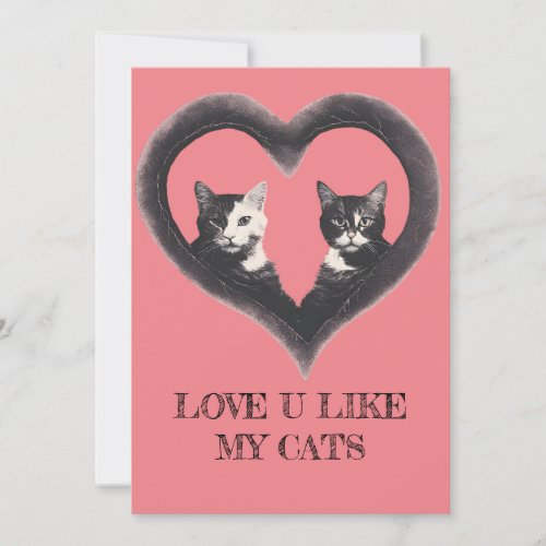  Love you like my cats Holiday Card