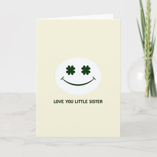 Love You Little Sister Card (Front)
