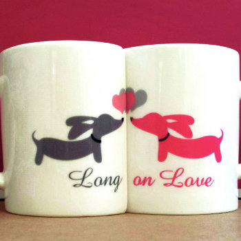 Love You Long Time Dachshund Couples Coffee Mugs by Smoothe1 at Zazzle
