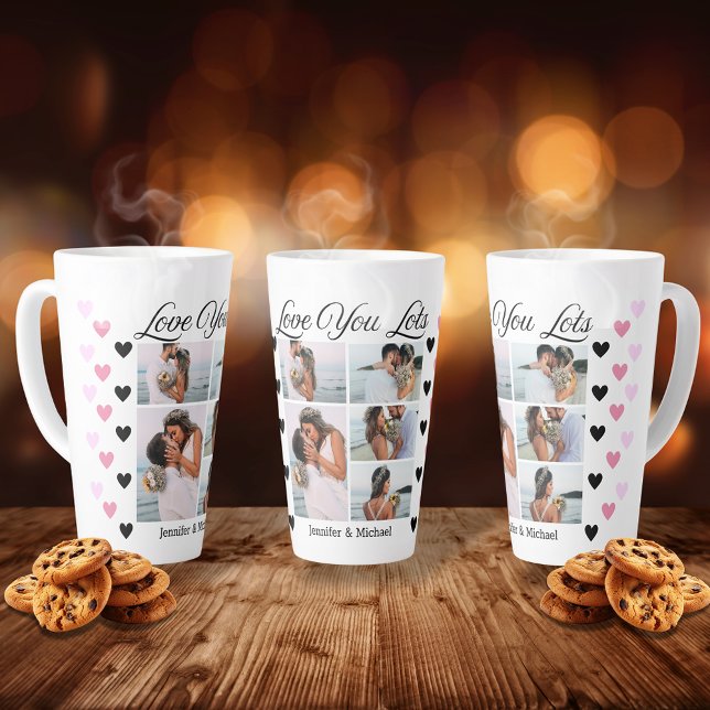 love you lots,5 photos collage valentines day cute latte mug (Creator Uploaded)