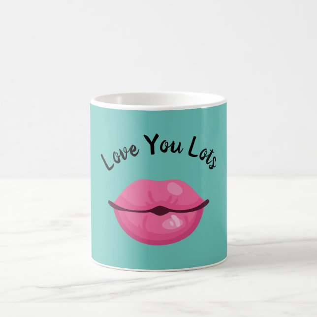 Love You Lots Kissy Lips Coffee Mug (Center)