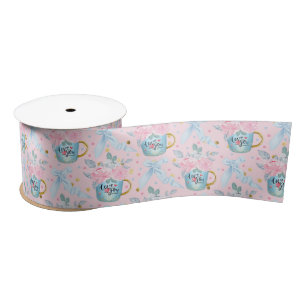 Love you lots mummy baby pink & blue theme satin ribbon