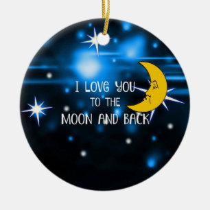 Love you, Love you, Love you to the moon and back Ceramic Ornament