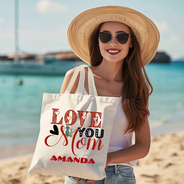 Love You Mama Modern Calligraphy Mother's Day Cute Large Tote Bag (Love You Mama Modern Calligraphy Mother's Day Cute Large Tote Bag)