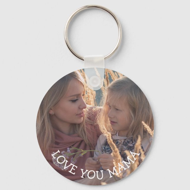 Love you Mama, Personalized Photo Key Chain (Front)