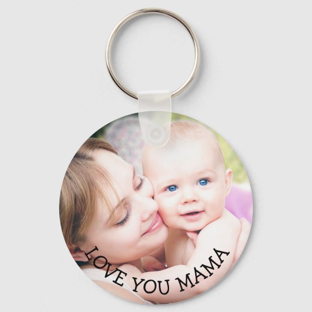Love you Mama, Personalized Photo Key Chain (Front)