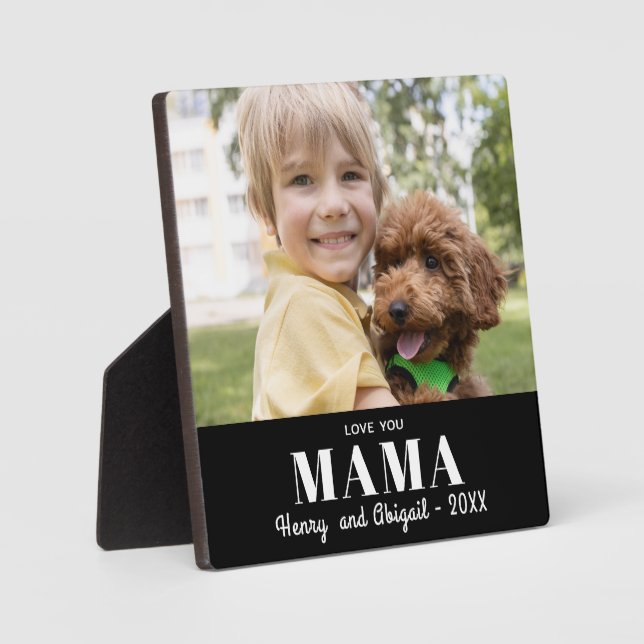 Love You Mama Photo Family Modern Keepsake Plaque (Front)