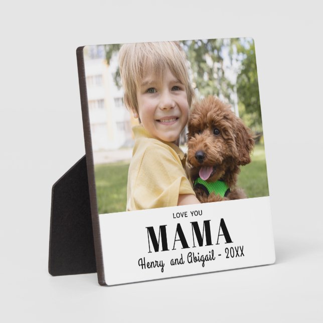 Love You Mama Photo Family Modern Keepsake Plaque (Front)