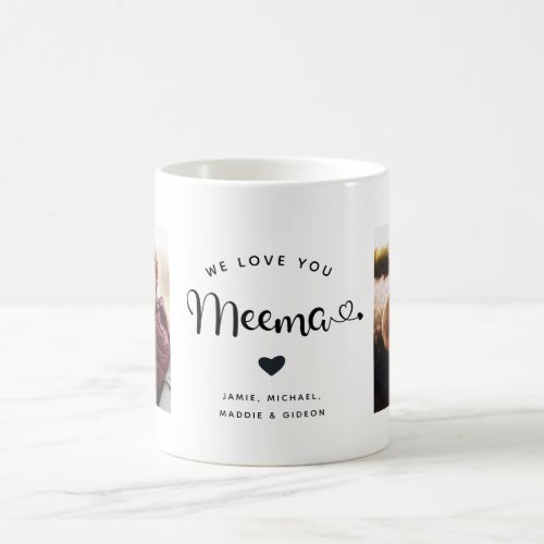Love you Meema Hearts Custom Two Photo Coffee Mug