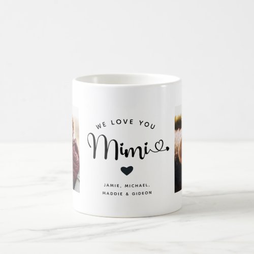 Love you Mimi Hearts Custom Two Photo Coffee Mug