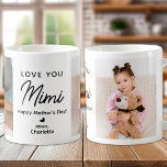 Love You Mimi Personalized 2 Photo Grandparent Coffee Mug<br><div class="desc">Introducing our customizable photo coffee mug, a heartfelt and unique gift perfect for the special grandparents in your life. This beautifully designed mug allows you to showcase 2 of your favorite photos, creating a modern, elegant, and simple collage that exudes warmth and love. Personalize this mug with the endearing message...</div>