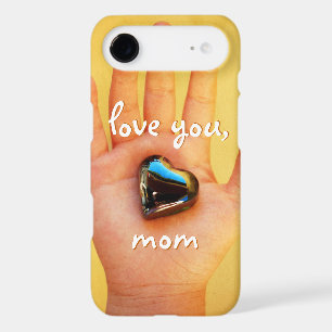 Love You Mom Child Hand Blue Heart Photography Fun iPhone 17 Air Case