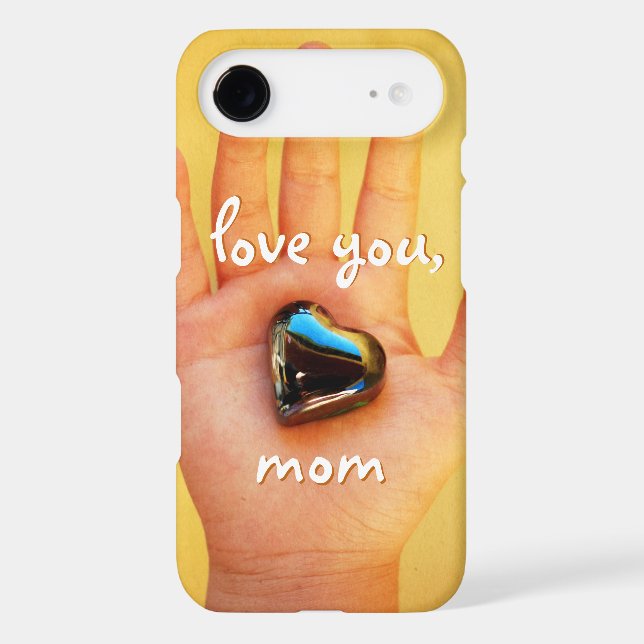 Love You Mom Child Hand Blue Heart Photography Fun Case-Mate iPhone Case (Back)