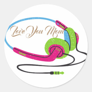 Love you Mom Classic Round Sticker