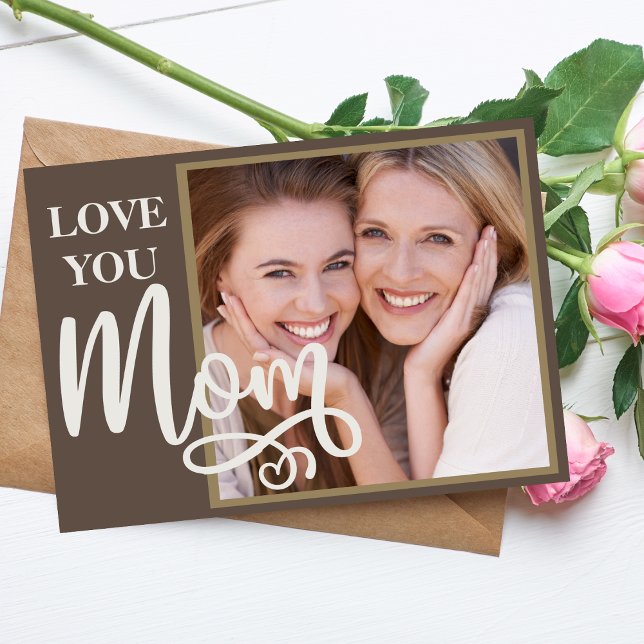 Love You Mom Custom Photo and Text Holiday Card (Creator Uploaded)