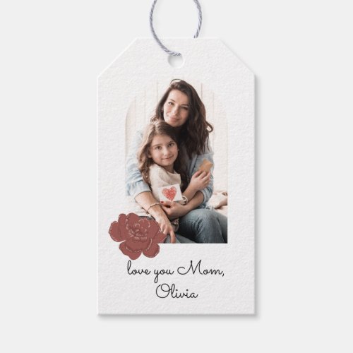 Love You Mom Custom Photo Gift Tags