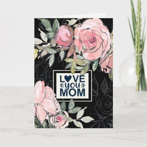 Love You Mom Elegant Floral Bible Mothers Day Holiday Card