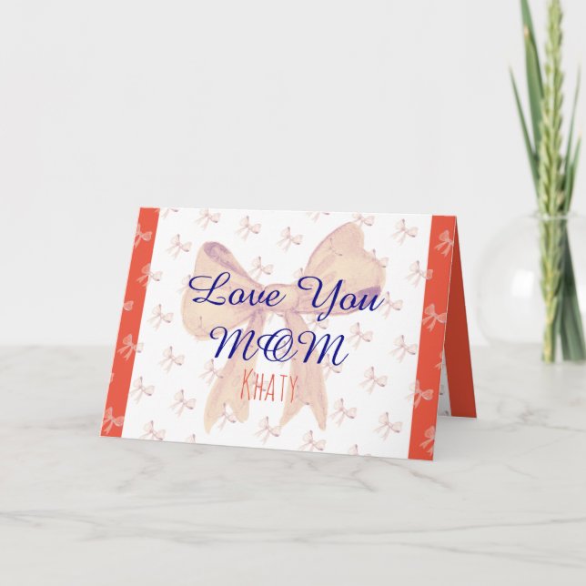 Love You Mom Elegant Simple Modern Mothers Day Card (Front)