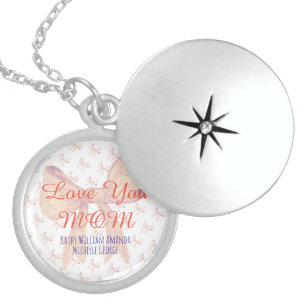 Love You Mom Elegant Simple Modern Mothers Day Locket Necklace
