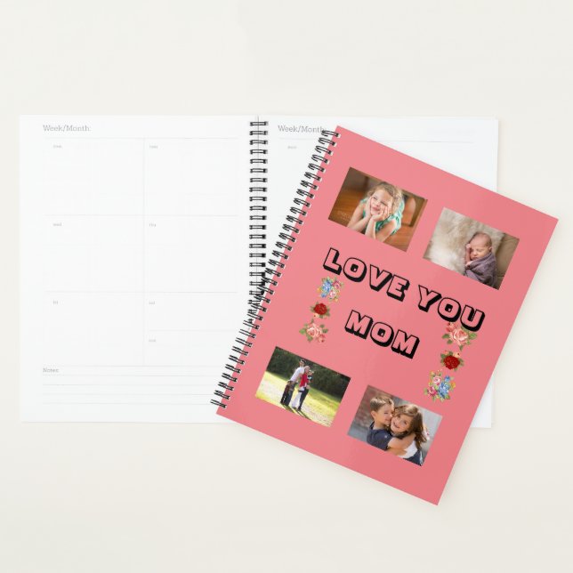 Love You, Mom Embellished Beautiful Flowers 4 phot Planner (Display)