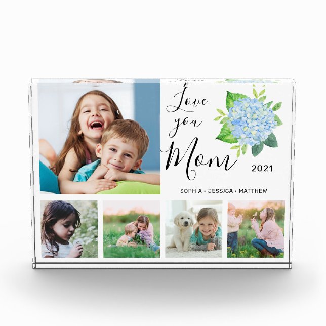 Love You Mom Family Photo Collage Hydrangea (Front)