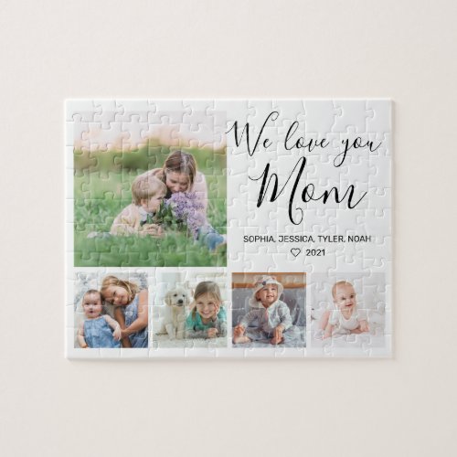Love You Mom Family Photo Collage Jigsaw Puzzle