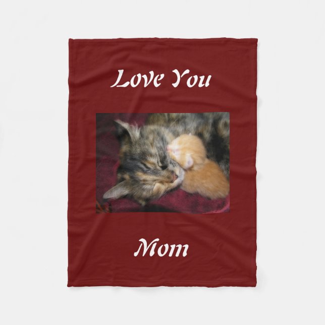 Love You Mom Fleece Blanket (Front)