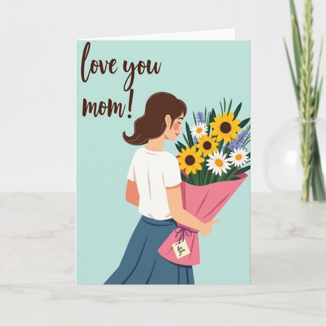 Love You Mom Floral Gift Card (Front)