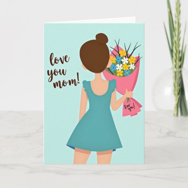 Love You Mom Flower Gift Card (Front)
