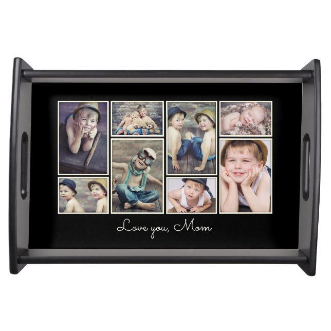 Love You Mom Framed Photo Collage Tray (Front)