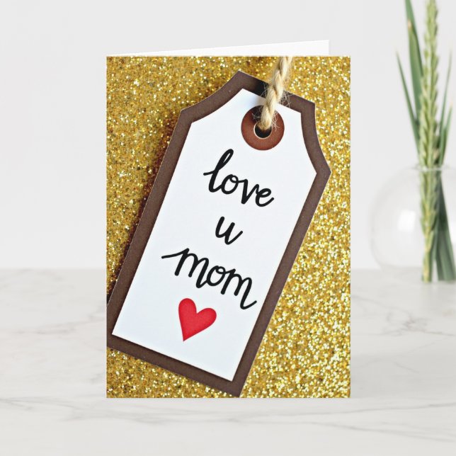 Love You Mom Gift Tag Card (Front)