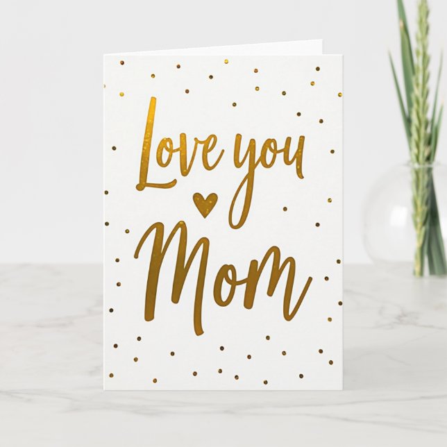 Love You Mom Glitter Art Card (Front)