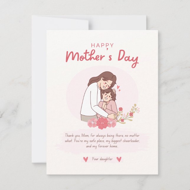 Love you mom Greeting Card | Mother's Day Card (Front)
