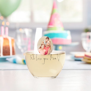 Love You Mom Heart Custom Photo Script Names Stemless Wine Glass