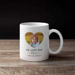 Love You Mom Heart Photo Coffee Mug