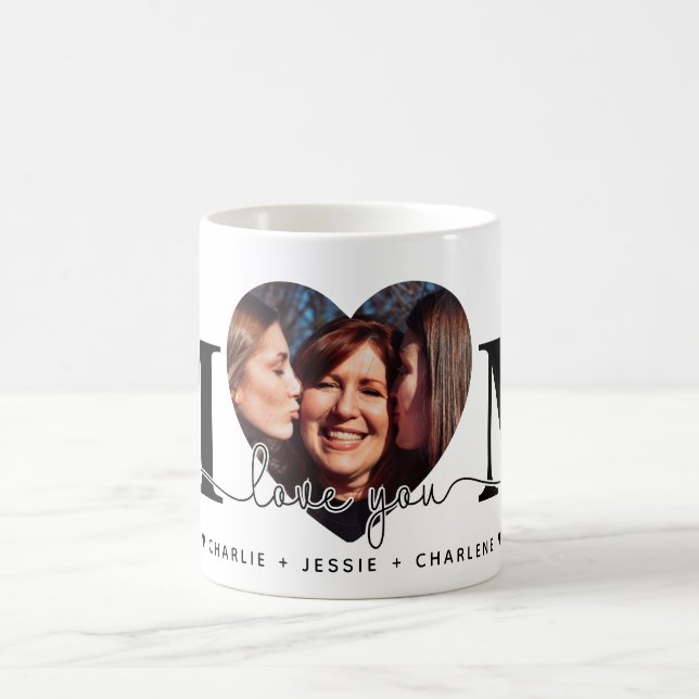 Love You Mom | Heart Photo Mother's Day Coffee Mug (Center)