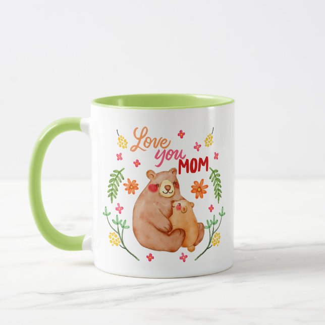 Love You Mom - Mama Bear and Cub Mother's Day Mug (Left)