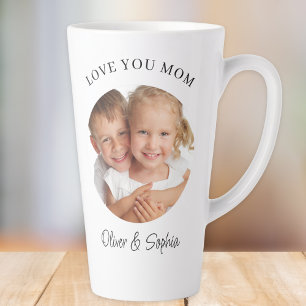 Love You Mom Modern Photo Mother's Day Latte Mug