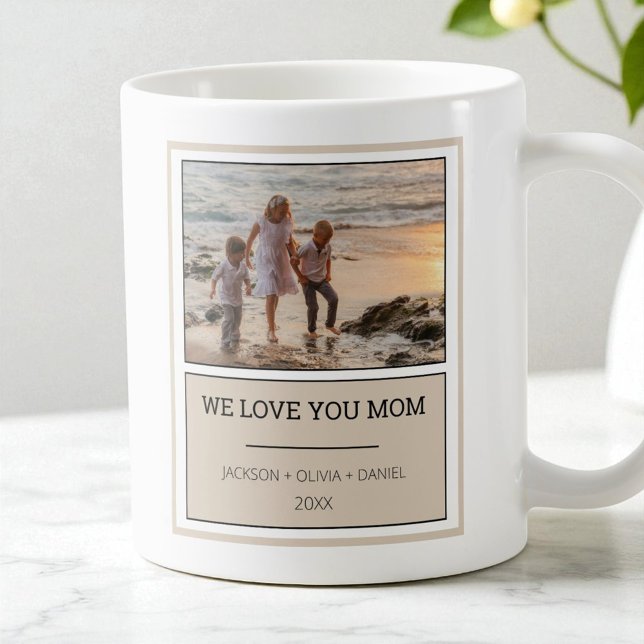 Love You Mom Modern Photo Personalized Mothers Day Coffee Mug (Love You Mom Modern Photo Personalized Mothers Day Coffee Mug)