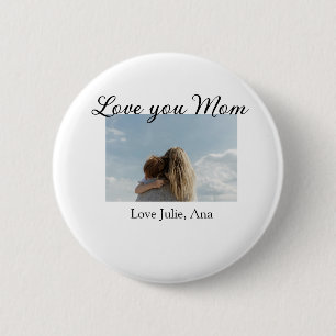 love you mom mothers day add photo name simple button