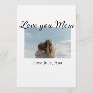 love you mom mothers day add photo name simple invitation