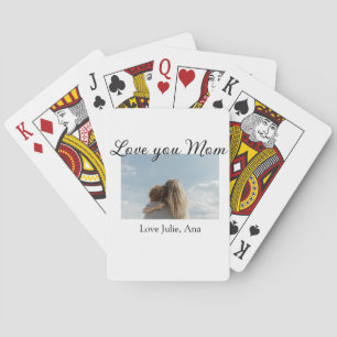 love you mom mothers day add photo name simple poker cards