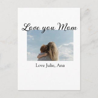 love you mom mothers day add photo name simple postcard