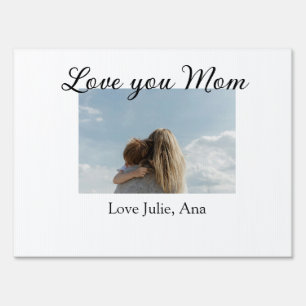 love you mom mothers day add photo name simple sign