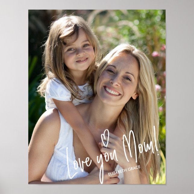 Love You Mom Mother's Day Birthday Photo Print (Front)