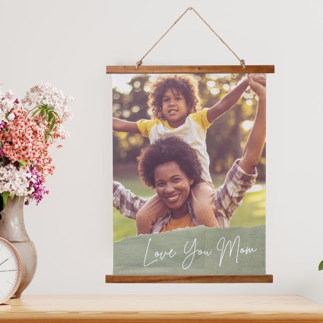 Love You Mom Mother's Day Custom Photo Hanging Tapestry (Creator Uploaded)