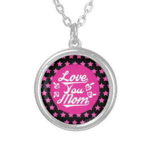Love You Mom Mother's Day Design-11996 Silver Plated Necklace